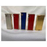 5 Advertising Side Spin Lighters Budweiser, Busch, Marlboro & The White Horse Cellar