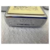 2 Vintage Slim Zippo Lighters (1) 1960 J.S. Stearns Contractor Advertising (1) Scrimshaw Whale 1990