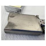 2 Vintage Slim Zippo Lighters (1) 1960 J.S. Stearns Contractor Advertising (1) Scrimshaw Whale 1990