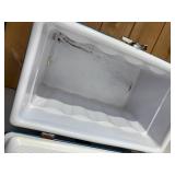 Vintage Smaller Mid-Size Colman Blue Cooler 13"H X 18"L X 11"W