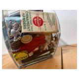General Store Cookie Jar Filled With 100+ MCM, Vintage and Retro Smalls; Advertising and Other Fun Random Items - Lighters, Buttons, Keychains, Tape measure, etc
