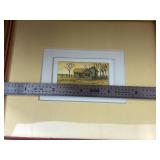 2 Original Art Pieces - Micro Watercolor Paintings 2" Wide - (1) Fall Farmstead (1) Winter Farm