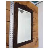 Antique Beveled Mirror in Old Oak / White Oak / Tiger Oak Frame 23" Tall