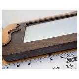 Antique Beveled Mirror in Old Oak / White Oak / Tiger Oak Frame 23" Tall
