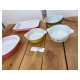 Vintage Assorted Pyrex - Harvest Gold - Pink Cake