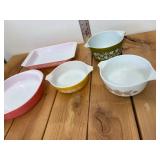 Vintage Assorted Pyrex - Harvest Gold - Pink Cake