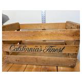 Large Ball Blue Jar made into a Lamp with White Tin Country Shades and A Rosy Cantaloupe Crate