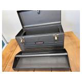 Vintage MCM Grey Metal Craftsmen Toolbox with Metal removable Tray