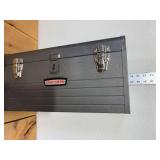 Vintage MCM Grey Metal Craftsmen Toolbox with Metal removable Tray