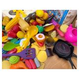 Vintage Fisher Price Kitchen set w/ Stove that turns color and large amount of play food