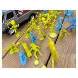 Assorted Vintage Toys Marx Cowboys and Native Americans, Care Bears, Lego, Wrist Quiz, Monchichi, Tea Set