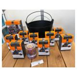 Halloween New String Lights Mixed Lot (7) 100 Bulb Strands, (1) 10 Pumpkin Strand, (1) Pumpkin Wire Set (1) Plastic Coldren