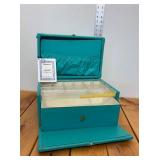 Vintage Teal National Sewing Case