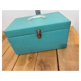 Vintage Teal National Sewing Case