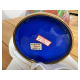 Antique 3 Brass with Enamel Exterior Oriental Vases