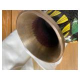 Antique 3 Brass with Enamel Exterior Oriental Vases