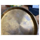 Antique 3 Brass with Enamel Exterior Oriental Vases