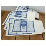 Vintage Lithograph Certificates in Blue No. 502 Over 100 Sheets