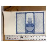 Vintage Lithograph Certificates in Blue No. 502 Over 100 Sheets