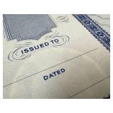 Vintage Lithograph Certificates in Blue No. 502 Over 100 Sheets