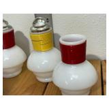 5 Assorted Milk Glass Containers