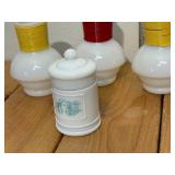 5 Assorted Milk Glass Containers