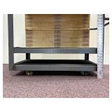 Utility Metal Cart with Handle and Large Casters 36" x 28"