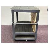 Utility Metal Cart with Handle and Large Casters 36" x 28"
