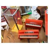 Vintage MCM Large Tin Lithograph Doll House 27"x16"x13" Amazing Condition 30+ Lundby 70