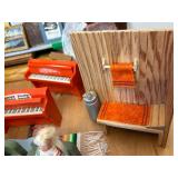 Vintage MCM Large Tin Lithograph Doll House 27"x16"x13" Amazing Condition 30+ Lundby 70