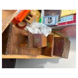 Vintage MCM Large Tin Lithograph Doll House 27"x16"x13" Amazing Condition 30+ Lundby 70