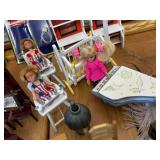 Vintage MCM Large Tin Lithograph Doll House 27"x16"x13" Amazing Condition 30+ Lundby 70