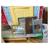 Vintage MCM Large Tin Lithograph Doll House 27"x16"x13" Amazing Condition 30+ Lundby 70