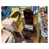 Vintage MCM Large Tin Lithograph Doll House 27"x16"x13" Amazing Condition 30+ Lundby 70