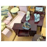 Vintage MCM Large Tin Lithograph Doll House 27"x16"x13" Amazing Condition 30+ Lundby 70