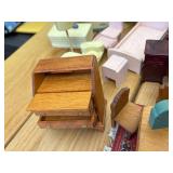 Vintage MCM Large Tin Lithograph Doll House 27"x16"x13" Amazing Condition 30+ Lundby 70