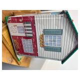 Vintage MCM Large Tin Lithograph Doll House 27"x16"x13" Amazing Condition 30+ Lundby 70