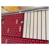 Vintage MCM Large Tin Lithograph Doll House 27"x16"x13" Amazing Condition 30+ Lundby 70