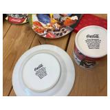 Vintage 4 pc Set Mugs & 4 PC Set Plates Matching Set Coca-Cola Fall Sakura Stoneware Sets