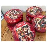 3 sets of Vintage 4 pc Set Mugs & 4 PC Set Plates Matching Set Coca-Cola Christmas Sakura Stoneware Sets