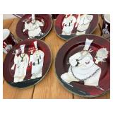 Set of 4 Mugs and 4 Plates Matching Chef Themed by Jennifer Garant Casa Made