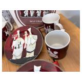 Set of 4 Mugs and 4 Plates Matching Chef Themed by Jennifer Garant Casa Made