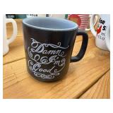 16 Assorted Vintage Coffee Mugs (1) Black GlasBak (1) Fire-King (1) Lenex