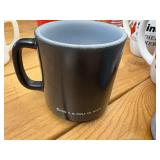 16 Assorted Vintage Coffee Mugs (1) Black GlasBak (1) Fire-King (1) Lenex