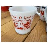 16 Assorted Vintage Coffee Mugs (1) Black GlasBak (1) Fire-King (1) Lenex