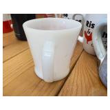 16 Assorted Vintage Coffee Mugs (1) Black GlasBak (1) Fire-King (1) Lenex
