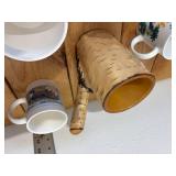 16 Assorted Vintage Coffee Mugs (1) Black GlasBak (1) Fire-King (1) Lenex