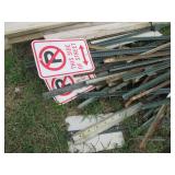 Large pile of metal sign/fence post...
