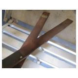 Pair of antique wooden snow Skis wi...