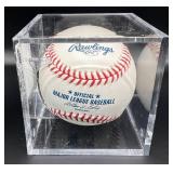 Joe Mauer Signed Baseball (early signature) Rawlings OMLB Selig Ball Minnesota Twins w/ cube and plaque